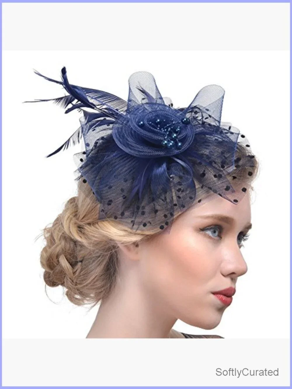Fascinator Hat Flower Mesh Ribbons Feathers Headband Clip Tea Party Wedding